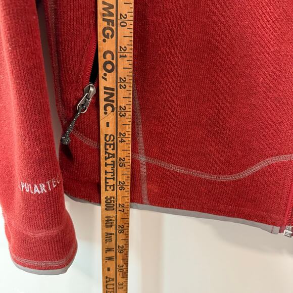 Mountain Hardwear Men's Fleece Jacket Red Grey Large Polartec Full Zip Outdoor - Picture 9 of 9